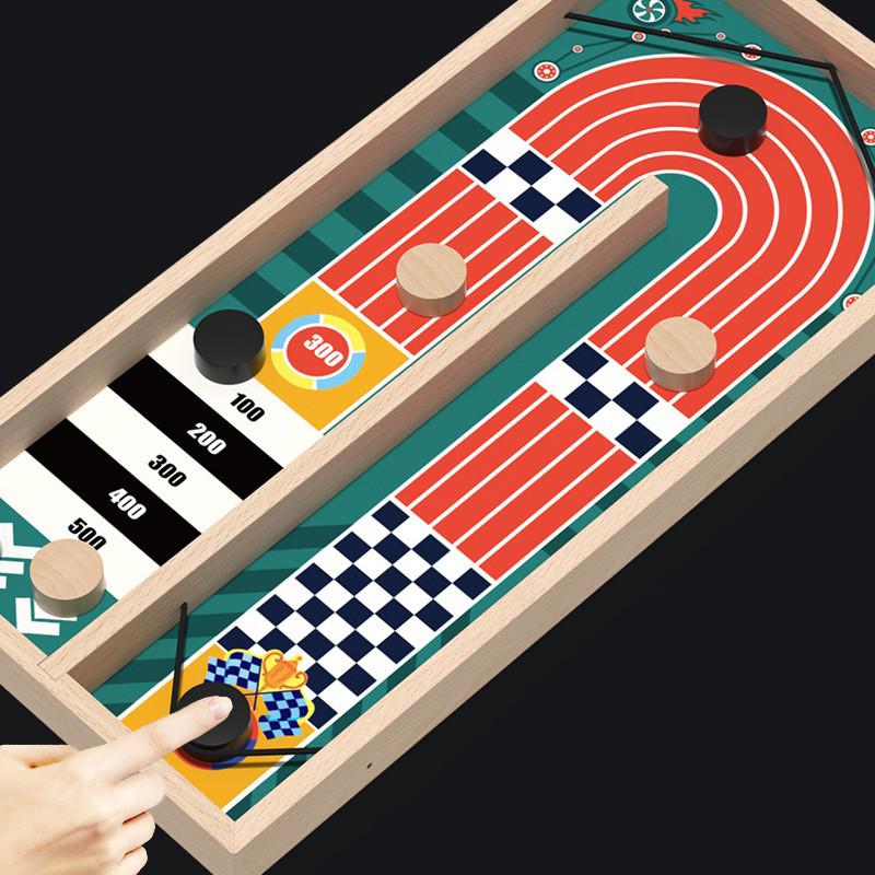 Bouncing Chess Catapult: Wooden Two-Player Battle Game for Parent-Child Interaction & Educational Fun