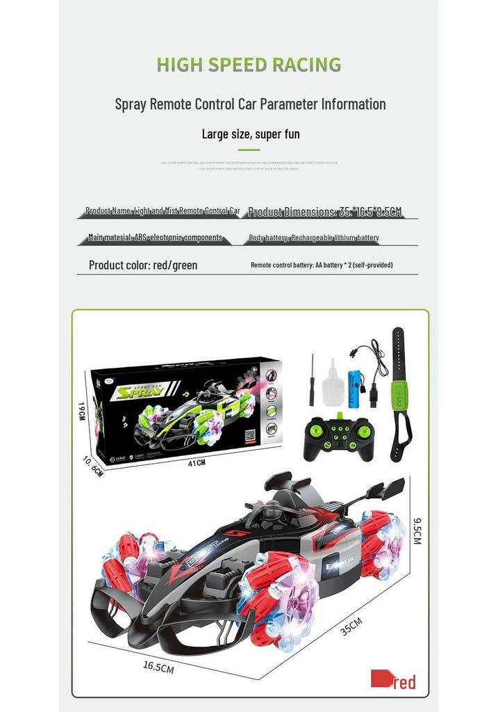 Cross F1 Light Remote Control Stunt Car: 4WD Racing Car with Gesture Sensor, Toy for Boys