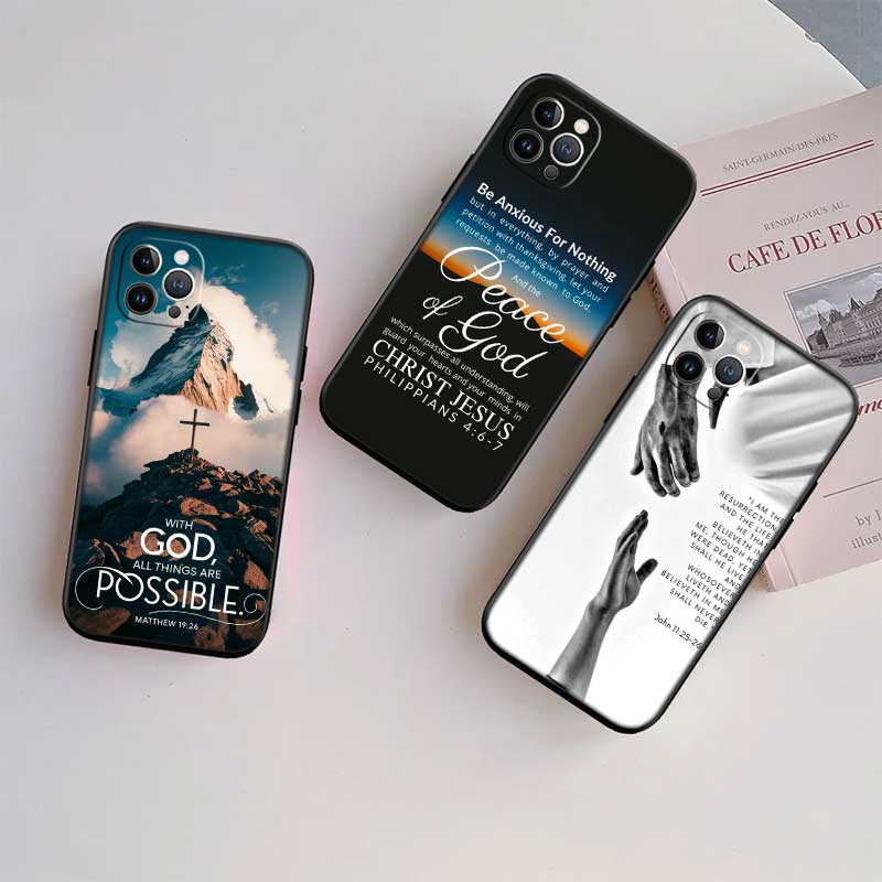 RE13 Bible Verse Jesus cross New High-End Shell Phone Case for Redmi Note 8 9 Pro Max 9S 9T 9C NFC 8T 8A 10A A4