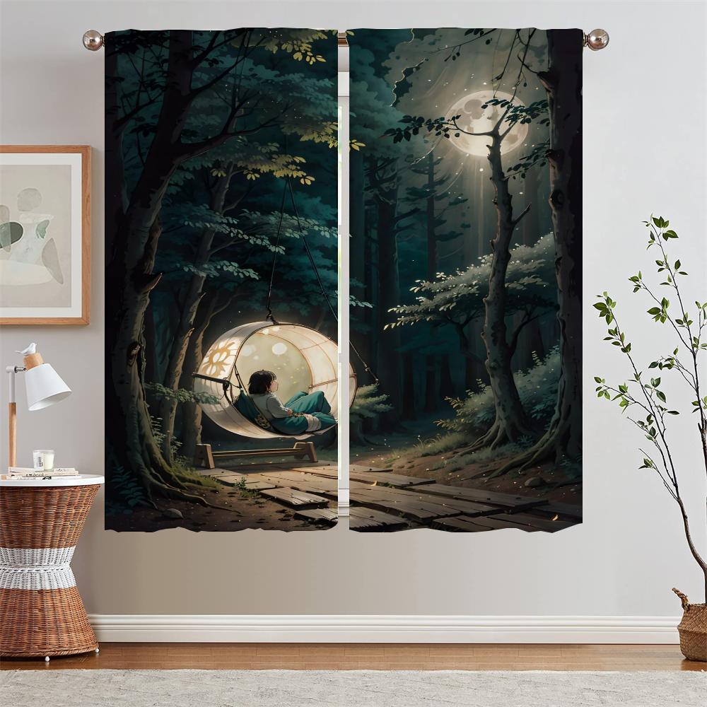 

Шторы для кухни Quiet Night для дверей, затемняющие шторы для перегородок, затемняющие шторы для гостиной, щупальца, шифоновые подхваты для штор W50xH70cmx2pcs-CL