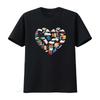 Love To Read Heart Made of Books Bookworm Book Lover T Shirt Womens Black 2XL Vintage Washed Stretched Graphic Fashion