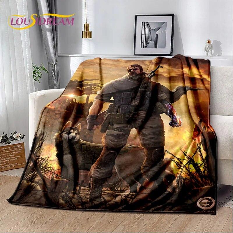 3D Game Metal Gear Solid Cartoon HD Gamer Blanket,Soft Throw Blanket for Home Bedroom Bed Sofa Picnic Travel Cover Blanket Kids
