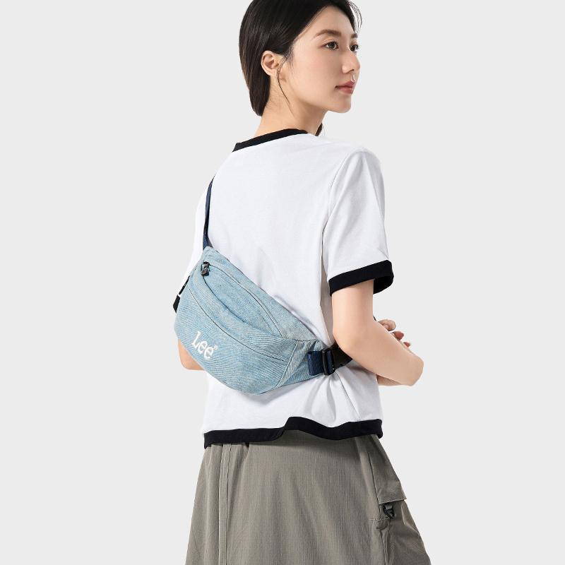 New Lee Denim Waist Bag Chest Bag Women's Sea Salt Gray/Cream White/Denim Blue LE240065M-602