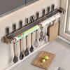 Wall-Mounted Kitchen Knife Rack with Film Dispenser, 60cm