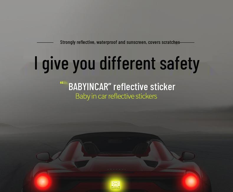 Super Reflective Baby & Pregnant Woman Warning Sticker for Car Interior