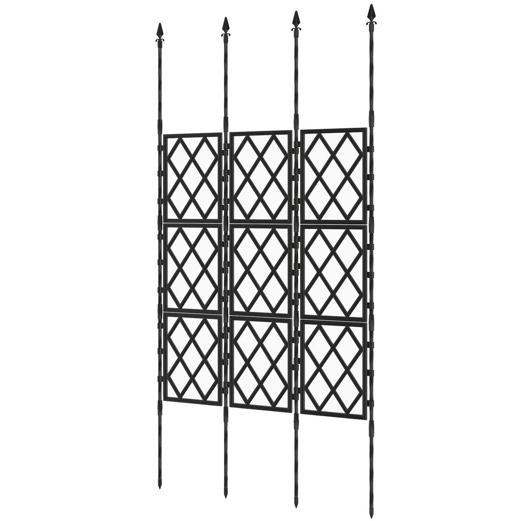 Foldable Garden Trellis, Lattice Climbing Support Trellis for Garden, DIY Assembly, 85 x 197 cm, Black