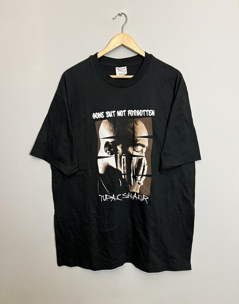 Vintage 90s 2pac Tupac Gone But Not Forgotten Tee Rap Band Xl Black Unisex T-Shirt