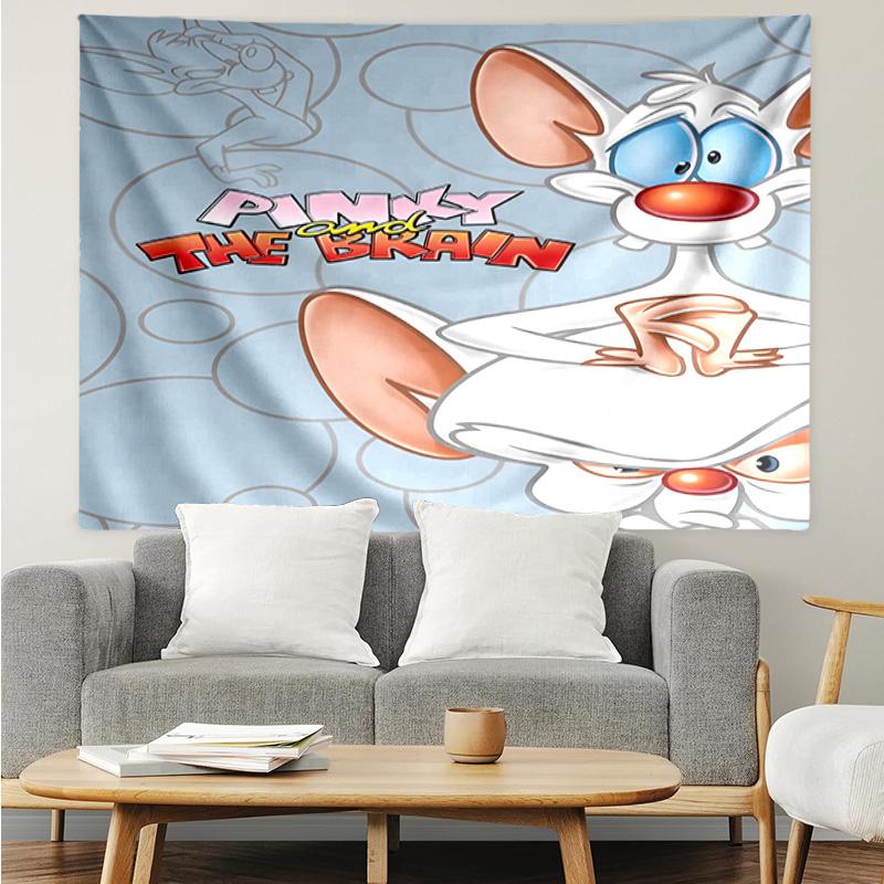 Pinky Brain Adventure Quick-Dry Tapestry Hanging for Bedroom,Livingroom, Playroom,Decor Art Room Wall Tapestry Holiday and Birthday Gifts