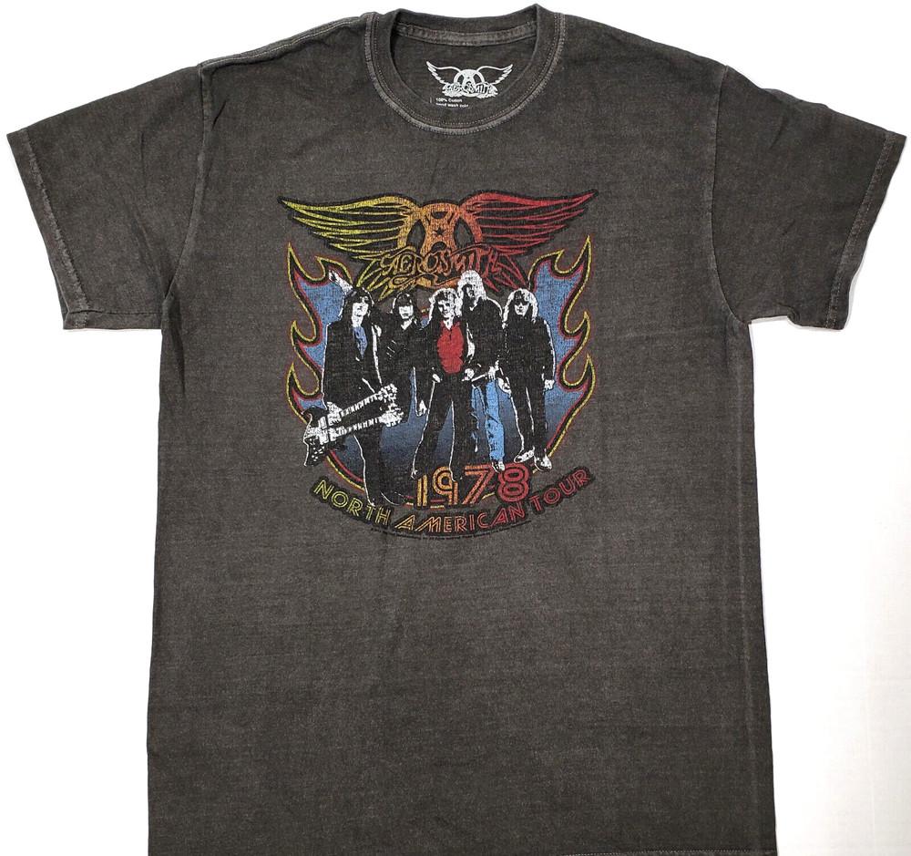 AEROSMITH T-shirt Licensed Retro 1978 North American Tour Tee Men s MEDIUM New Unisex T-Shirt Graphic Tee XXL