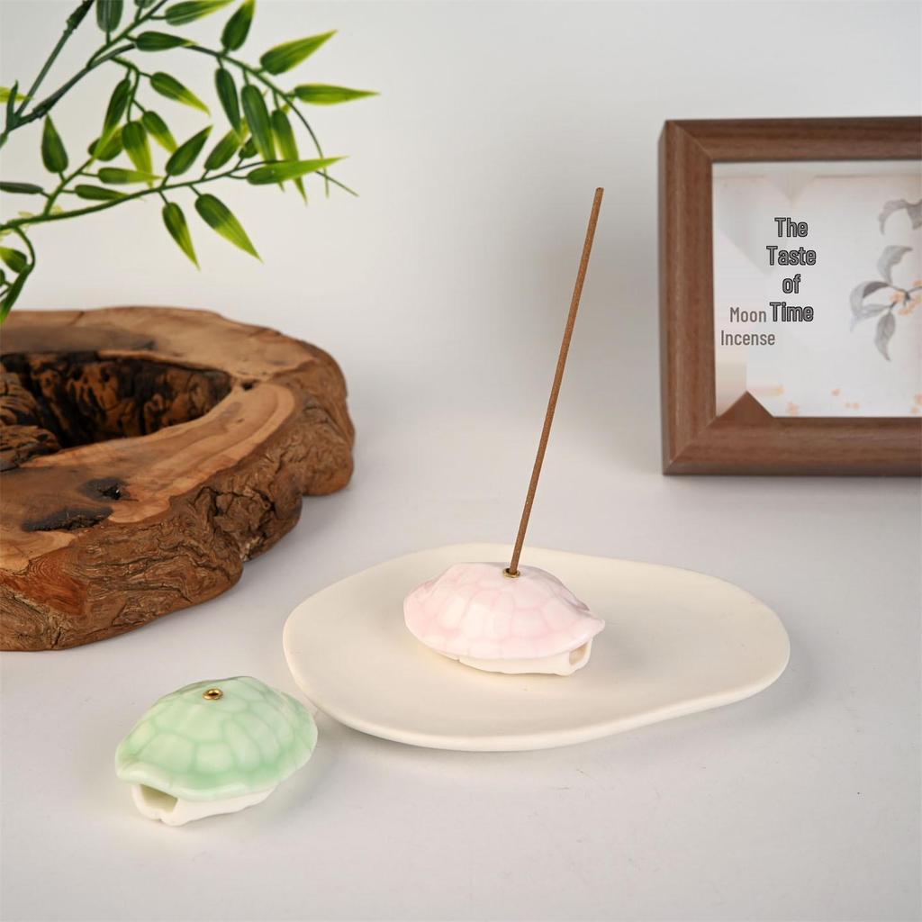 Compact Ceramic Tortoise Shell Incense Holder for Sandalwood & Agarwood Sticks