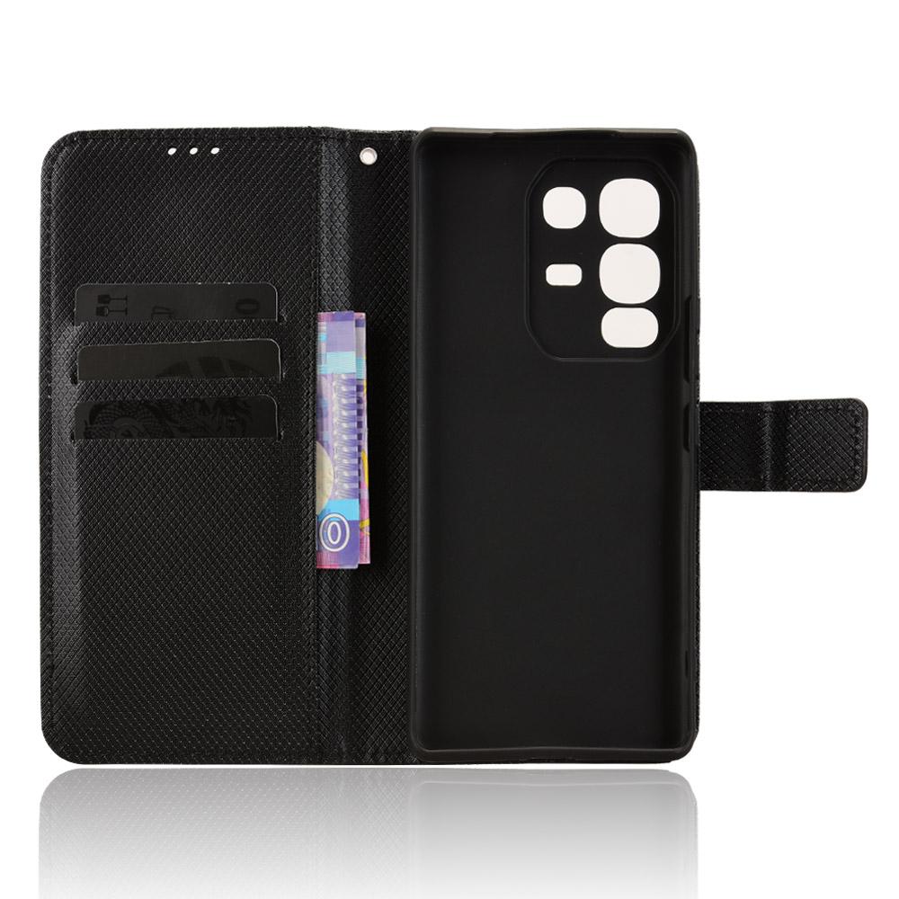 For Infinix Note 50s 5G Leather Wallet Case with Strap Diamond Texture Phone Cover