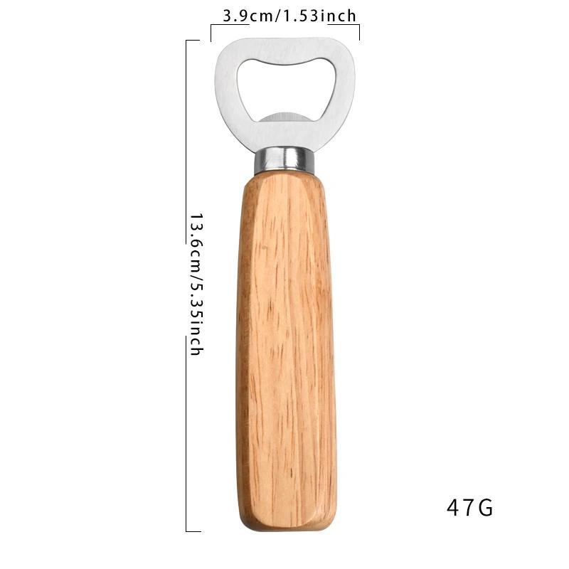 Wooden handle beer bottle opener Commercial wooden bottle opener Stainless steel bottle opener Creative bottle opener