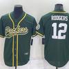 Packers #12 RODGERS Rugby-Baseball Cardigan-Style Retro Embroidered Jersey