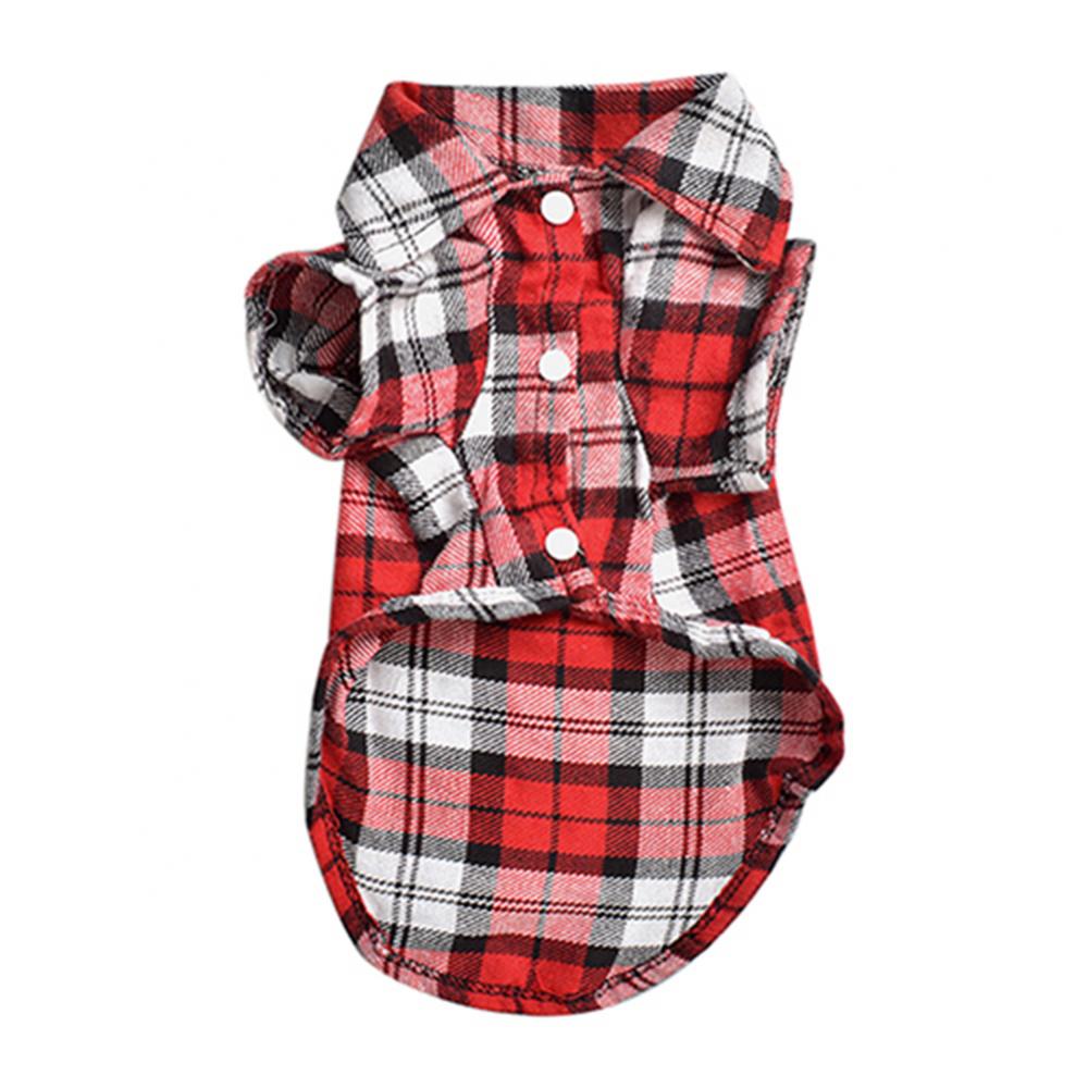 Pet Dog Puppy Plaid Shirt Dog T-Shirts Thin Breathable Summer Dog Clothes Small Dogs Puppy Pet Cat Vest Chihuahua Dog Clothes XS красный