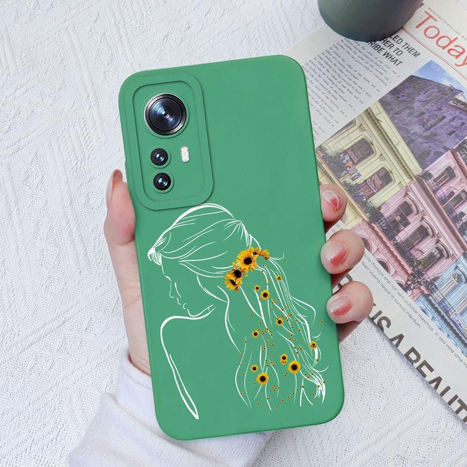 Phone Case For Xiaomi 12 Pro Lite Ultra Candy Color Patterned Liquid Silicone Full Coverage Anti Slip Shell For Xiaomi12 Coque
