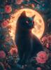 5D Diamond Painting Moon Night Flower Cat Decoration DIY Full Diamond Mosaic Inlaid Cross Stitch Set Gift