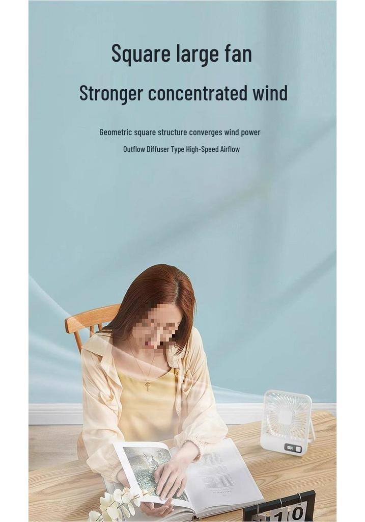 T Strong Wind Ultra-Quiet Portable Desktop Fan for Dorm and Office
