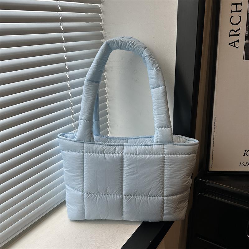 Handbag - Women's Niche Design, Single Shoulder Bag, Fashionable Checkered Underarm Bag, Single Shoulder Bag