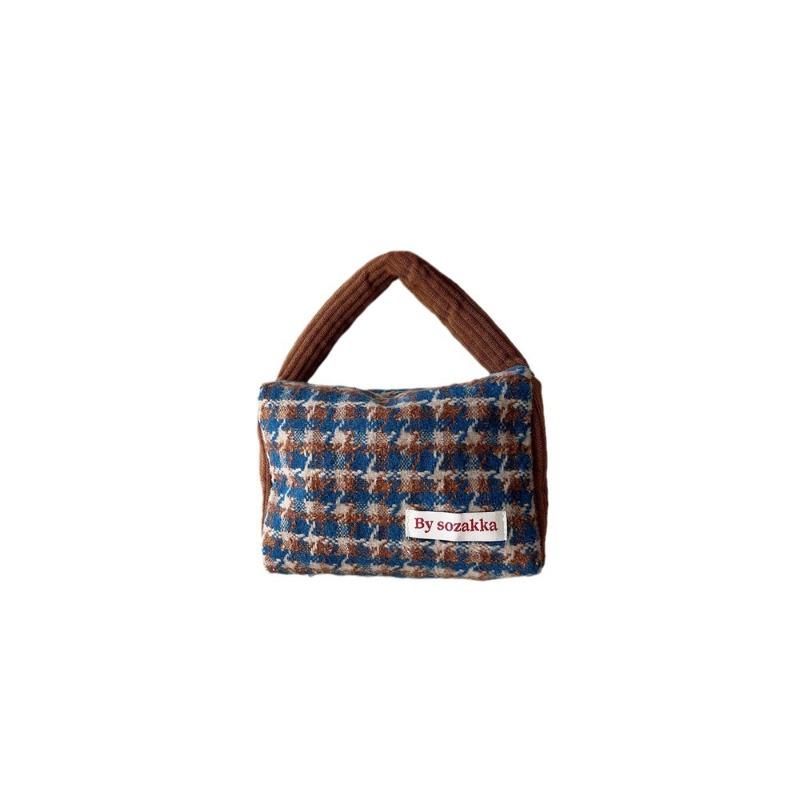 1 autumn and winter new woolen handbag new handbag sorting portable shopping handbag