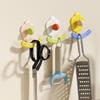 Wall Mounted Flower Hooks Kitchen Bathroom Self-adhesive Hanging Holder Towels Shower Balls Brush Storage Rack