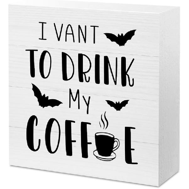 Милый Декор Hocus Pocus Хэллоуин Призрак Кофе Акриловая Табличка Украшения для Дома Кухни Кофейни Станции Стола Письменного Стола Подарки для Женщин