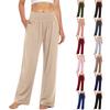 Women's Casual Elastic Waist Trousers -color Comfortable Wide Leg Pants