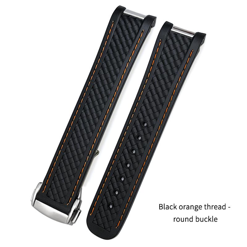 New Curved End Soft Watchband for Omega Aqua Terra 150 18mm 19mm 20mm Black Green Yellow Colorful Rubber Silicone Watch Strap