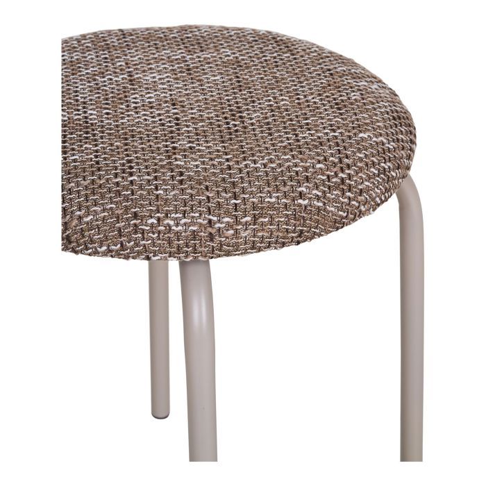 Tabouret - EBUY24 - 44x44 cm - Tissu texturé marron - Design contemporain - Confortable