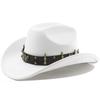 Suede Western Cowboy Hat Vintage Metal Jazz Hat Men's and Women's Ethnic Style Autumn and Winter Big-brimmed Top Hat