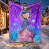 Coraline Pattern Blanket for Home Decoration, Bed, Sofa, Car Travel, Camping, Suitable for All Seasons, Birthday Christmas Gift