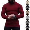 Nuevo Suéter de Cachemira de Cuello Alto de Color Sólido Suéter Básico de Punto Ajustado para Hombre Cálido para Interior