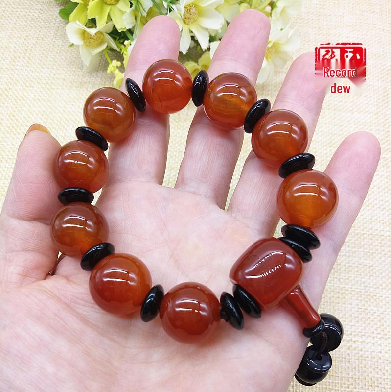 

Унисекс тибетский браслет с бусиной Дзи из красного агата с тремя глазами