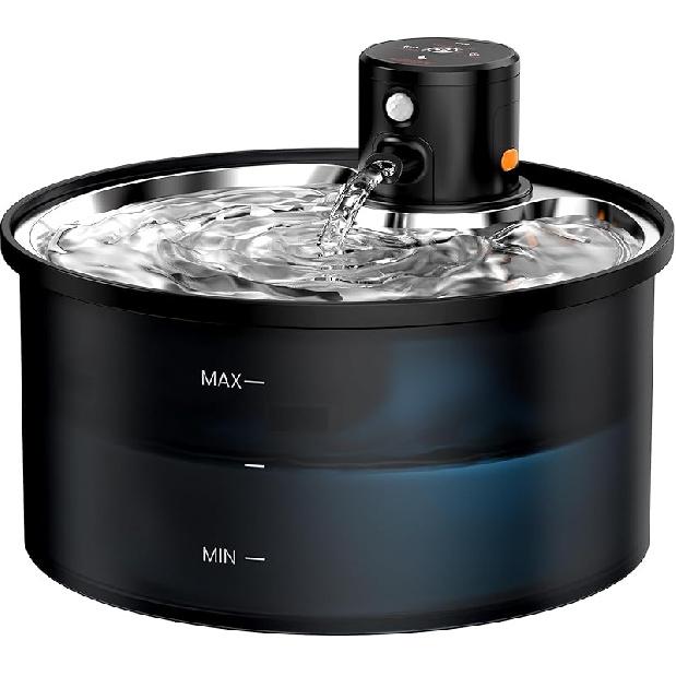 Wireless Cat Water Fountain Cordless: Battery Operated Cat Fountain - 108oz/3.2L Automatic Pet Water Dispenser Rechargeable Drinking Fountains for Cat Fountain + 1 Filters