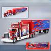 AAZF1 1:24 Amerikanische Schwerlastwagen-Anhänger Sound und Licht Pull-back Auto Kinderspielzeug Simulation Legierung Auto Modell Sammlung Ornament