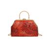 Bloemen geborduurde crossbody tassen voor dames Stijlvolle schoudertas met metalen handvat en kettingriem Boheemse clutch handtassen portemonnee
