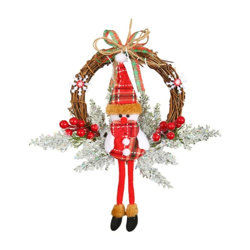 Christmas Wreath Faceless Old Man Door Hanging Decor Hanging Garland For Christmas New Year Xmas Navidad Decoration 46cm 35cm