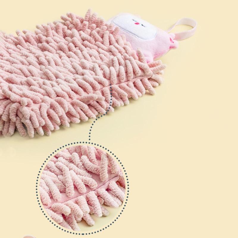 Prosop de Mână Chenille Agățat Prosop de Spălat Drăguț Animal de Pluș de Desene Animate Absorbent Gros Bucătărie Baie Pânză de Șters Microfibră