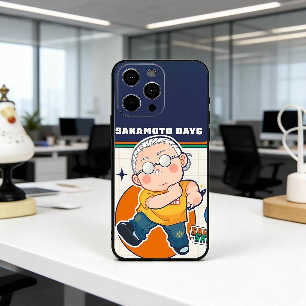 

Cartoon cute T-Taro S-Sakamoto-TS Phone Case For iPhone 17, 16,15,14,13,12,11 Plus,Pro Max, Others Soft Black Cover iPhone15pro