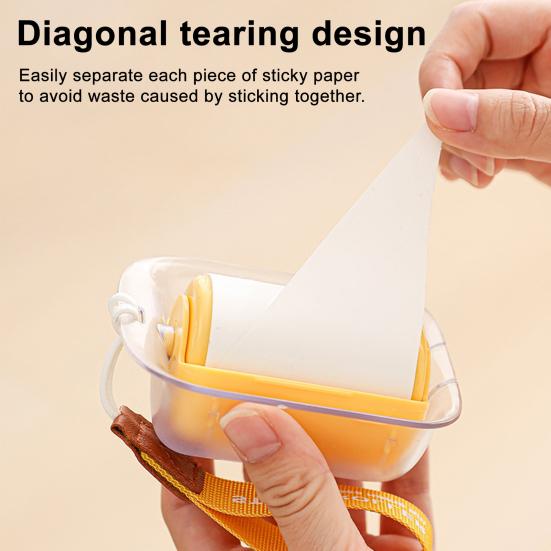 Mini Lint Roller Compact Size Lightweight Portable Lint Remover with Adhesive Tape Lanyard Design Foldable Pet Hair Cleaner