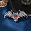 With Strong Grip Vintage Silvery Bat Hair Clip Viking Halloween Cosplay Hair Clip  for Halloween