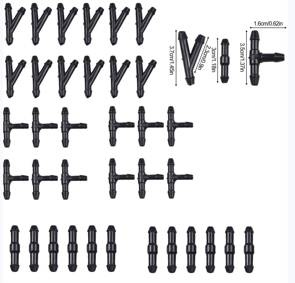 Windshield Washer Hose Connectors 18pcs T Y I Type Splitter Fittings Kit for Secure and Hose Connections in Cars