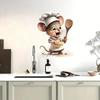 2pcs 3D Mouse Chef Wall Stickers - Fun and Creative Decor for Living Room Bedroom Kitchen Bathroom and Stairs