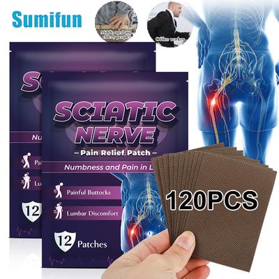 Sumifun Plasture pentru ameliorarea durerii nervului sciatic articulații musculare Sprian Autocolant de îngrijire a durerii ortopedice de șold Gips