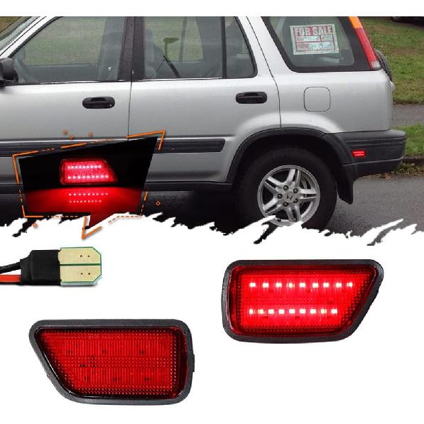 2x Red lens Red LED Rear Bumper Fender Side Marker Lights For 1997-2001 Honda CR-V