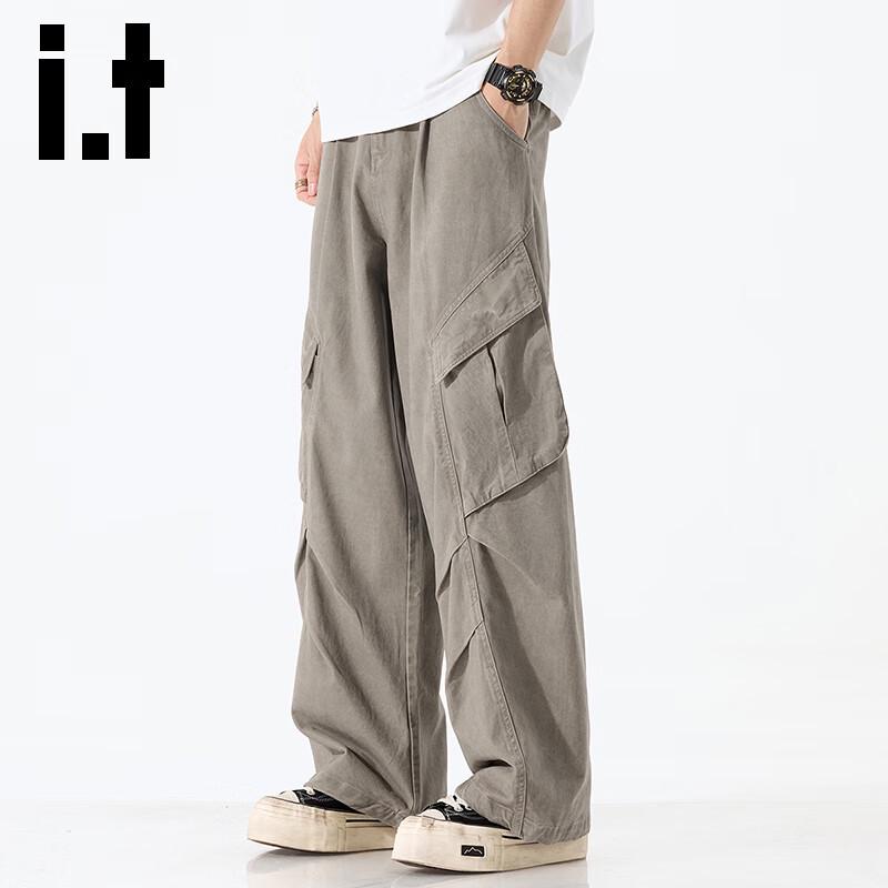 

Izzue Men s Loose Fit Wide-Leg Cargo Pants XL