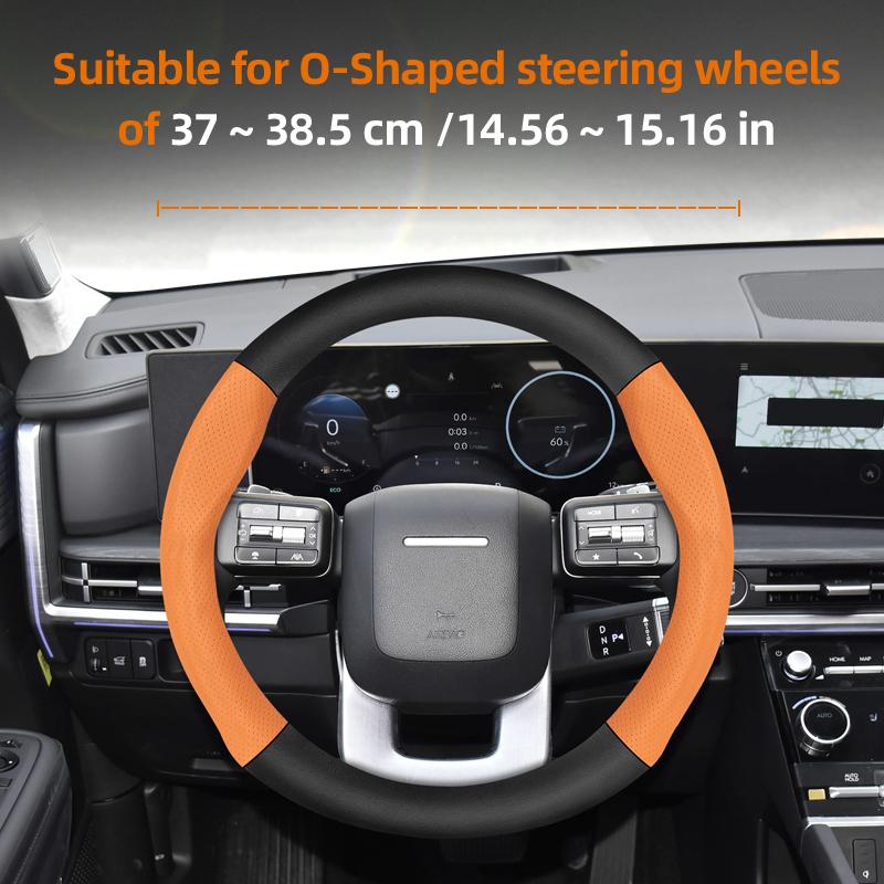 For Hyundai Carbon Fiber Texture Perforated Leather Steering Wheel Cover I30 Tucson Ix35 I20 Solaris Creta I10 Ioniq Getz Accent WW73