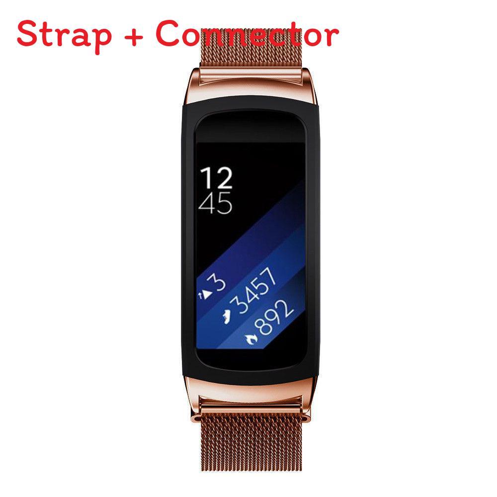 Gear Fit2 Sm R360 Magnetic Clasp Stainless Steel Mesh Band For Workout And Daily Wear