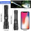 High Power 4-Core XHP50 LED Flashlight Type-C Rechargeable Torch Zoom Hand Lantern 18650 For Camping, Outdoor & Emergency Use