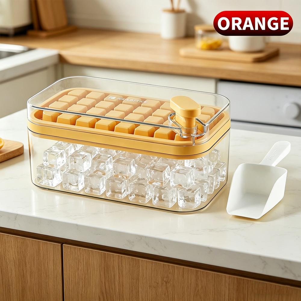 Household Ice Cube Maker Mold Large Capacity Ice Storage Container, Easy Demold Ice Tray For Fridge