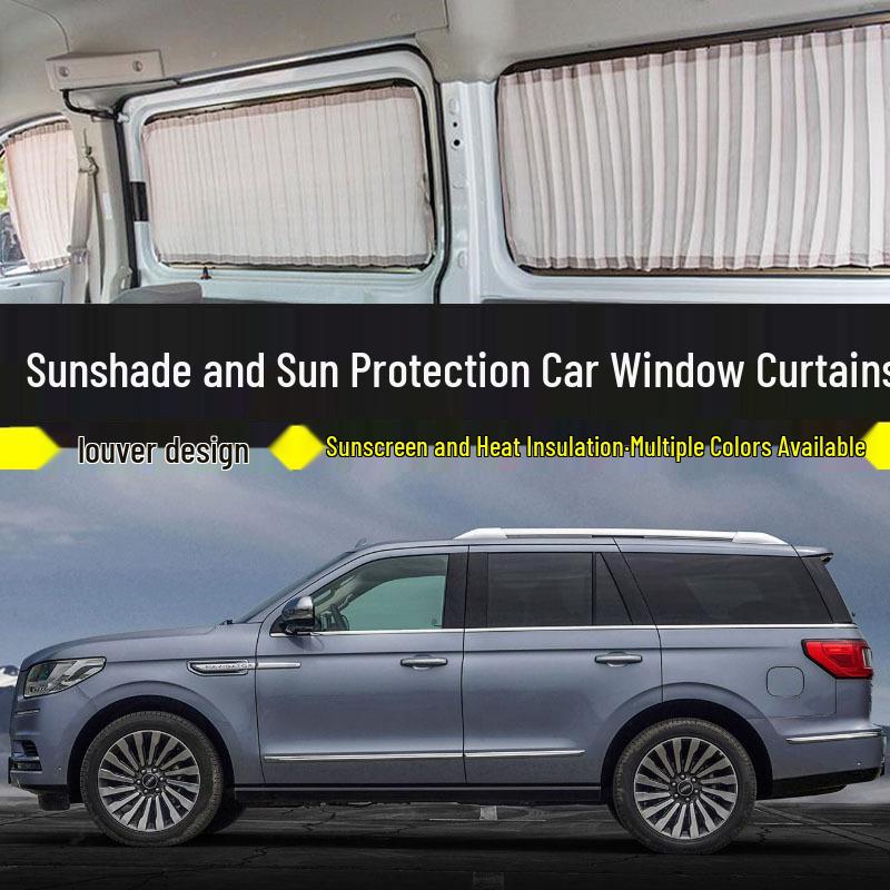 Lincoln Navigator Short & Long Wheelbase Sunshade Curtains: Double Track, Blackout & Heat Insulation